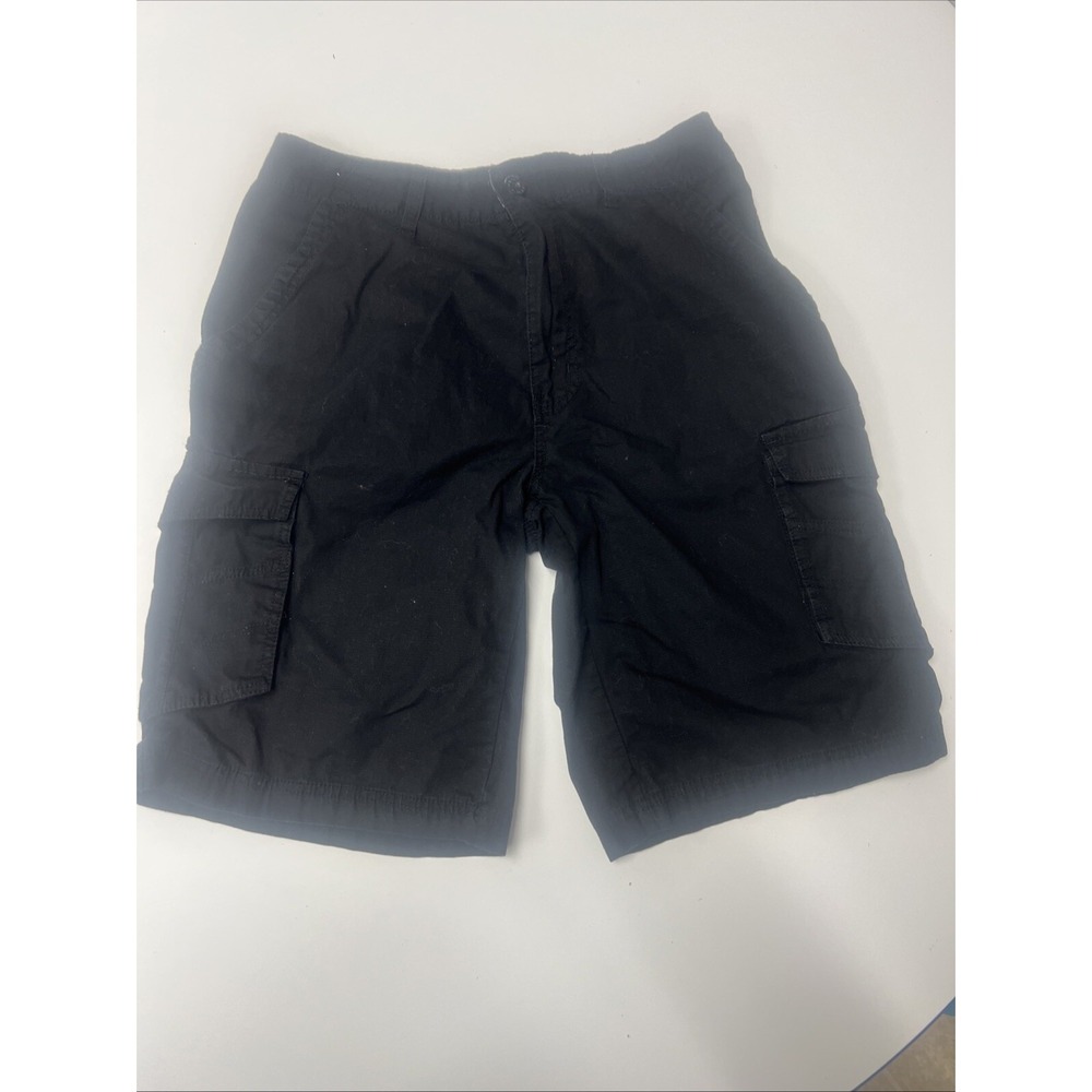 Airwalk Men's Cargo Shorts Waist 34 Solid‎ Black Flat Front Cotton